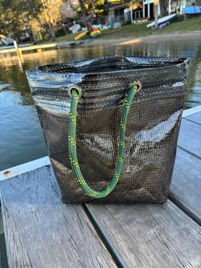 Sailcloth Medium ClamShell Tote Bag Med Handmade by Lanee