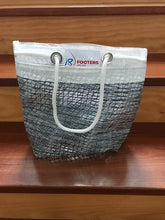 Load image into Gallery viewer, Recycled 18Footer Sailcloth Medium ClamShell Tote Bag #3med Handmade by Lanee